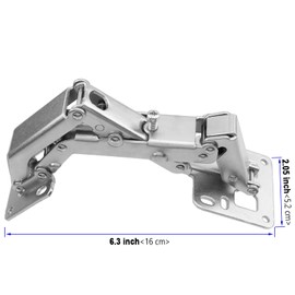 PUCSIQ Pack of 2 Screw-On Hinges, Cabinet Door Hinges, 170 Degree Screw-On Hinges Made of Steel Furniture Hinges with 16 Screws for Kitchen Cabinet Wardrobe