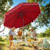 Costway 10 FT Patio Umbrella w/ Crank Tilt Adjustment Ruffles