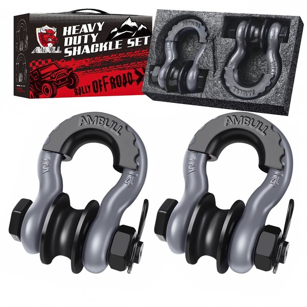 AMBULL Upgraded Snatch Block, 3/4" D Ring Shackle (2 Pack)