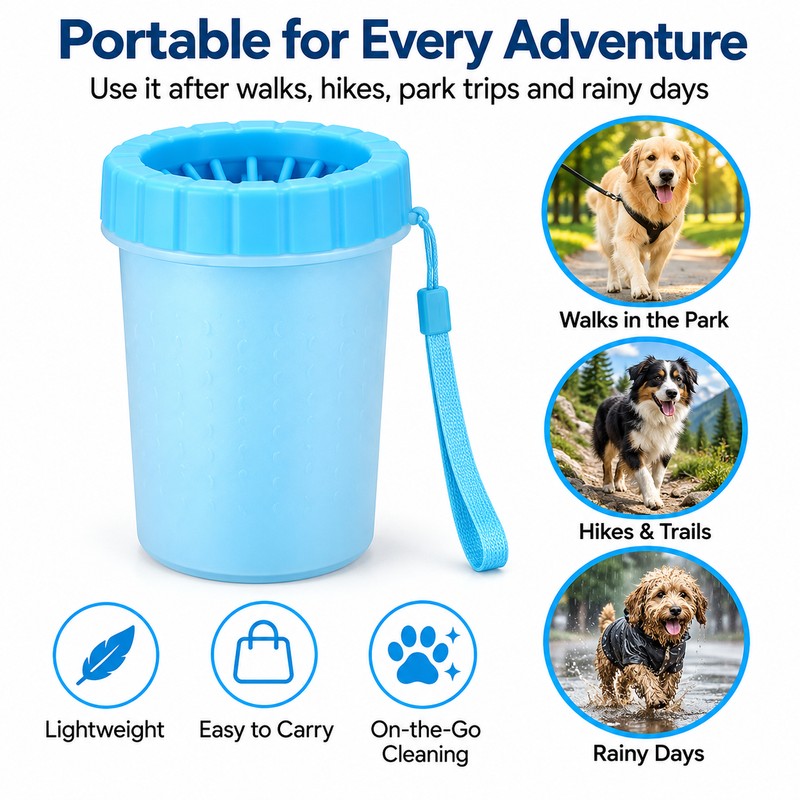 Dog Paw Cleaner Cup for After-Walk Cleaning – Portable Paw
