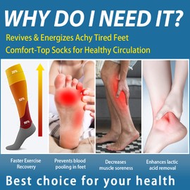 SunFeeling - 6 pares de calcetines de compresión para mujeres y hombres, el mejor apoyo para enfermeras, correr, atletismo, deportes