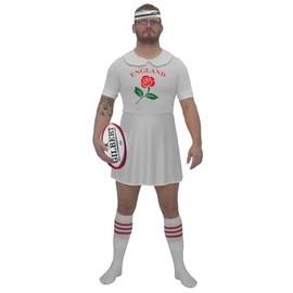 The Dragons Den Adults England English Rose Rugby Dress Stag Night Fancy Dress Costume [L-XL]
