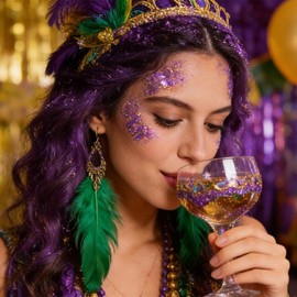 Mysense - Barra de purpurina para el cuerpo morado, conciertos de cantante, gel de purpurina para la cara, lentejuelas holográficas de sirena, purpurina gruesa, festival de música, accesorios para el