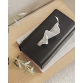 Kazai. Tissue Box 'Toke' | Real Wood Veneer, FSC-Certified | Sustainable Cosmetic Tissue Box in Scandinavian Design | Oak, Black