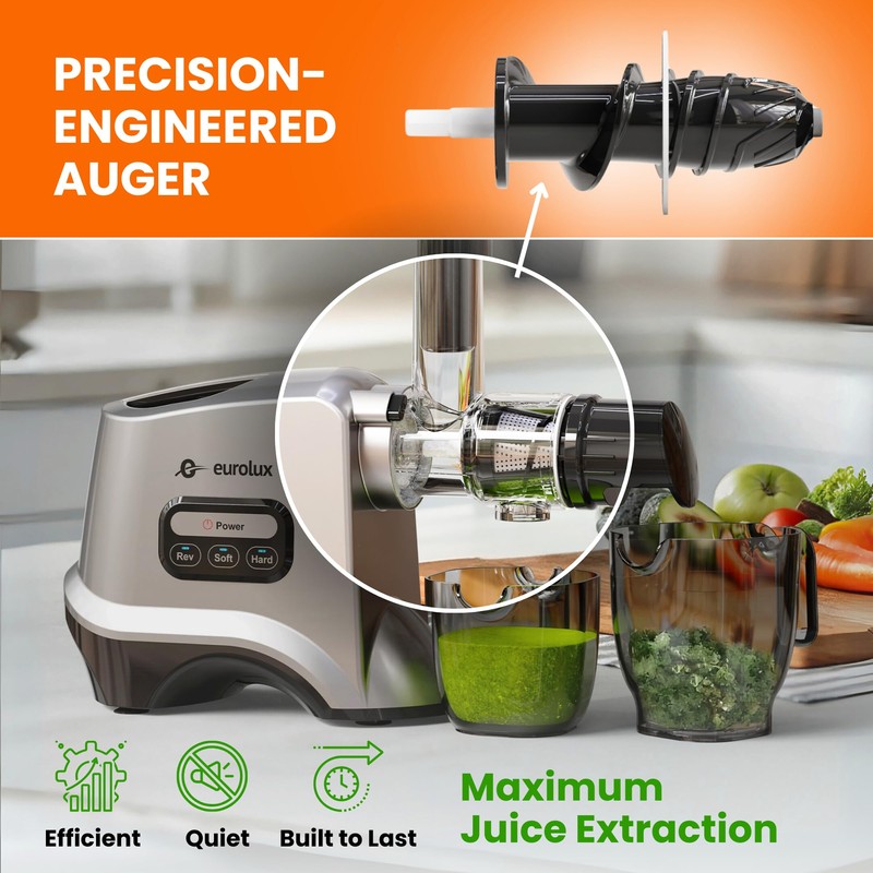 Eurolox Slow Masticating Juicer – Cold Press Machine for High-Yield