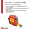 Starrett Exact Retractable Metric Pocket Tape Measure with Nylon Coating,