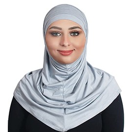 AL AMIRA Beautiful cotton hijab scarf Islamic women fancy hijab K101 (French Gray)