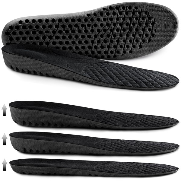 Ailaka Elastic Shock Absorbing Height Increasing Sports Shoe Insoles, Soft Breathable Honeycomb Orthotic Inserts for Men & Women