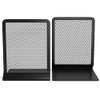 1InTheOffice Sujetalibros para estantes, sujetalibros de malla metálica resistente, extremos