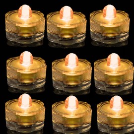 JYtrend Super Bright LED Floral Tea Light Submersible Lights for Party Wedding (Amber, 60 Pack)