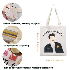 Twilight TV Show Inspired Tote Bag Vampire Lovers Gift Movie Character Gift Charlie Fans Gift Charlie Is My Daddy Canvas Bag (CA-CharlieDaddyTote)