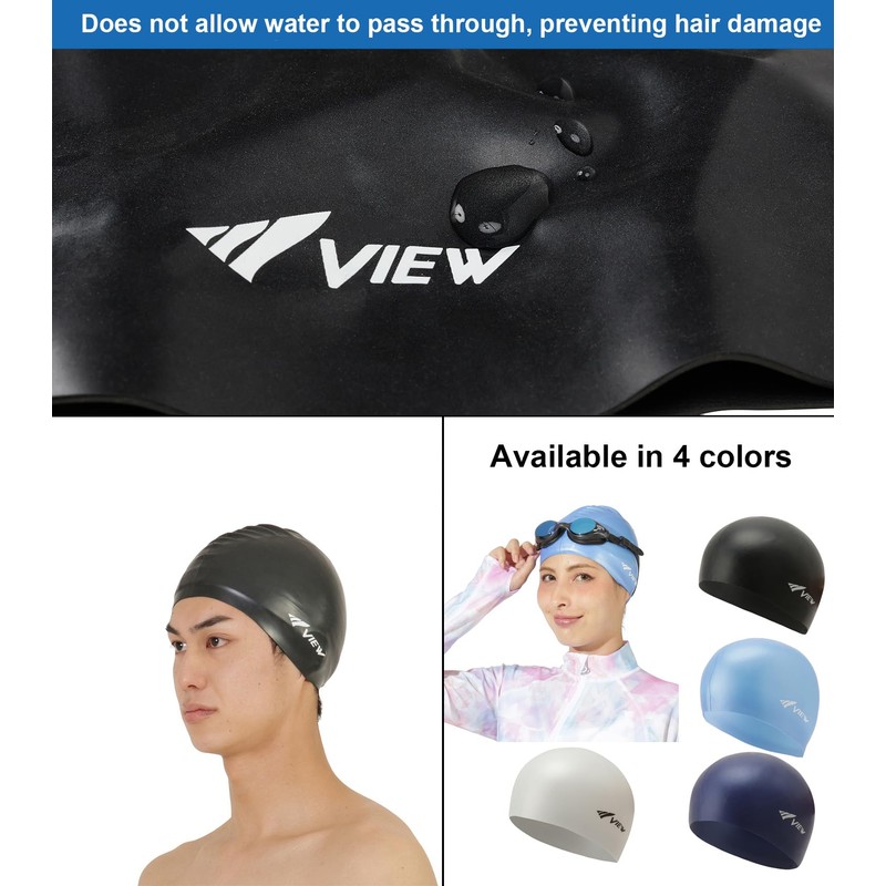 View Swimming Gear V-61A Silicone Swim Cap, White