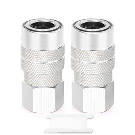 GASHER 2PCS 1/2-Inch Female Industrial Coupler,1/4 Basic Flow Quick Connect Air Coupler
