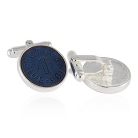 Cuff-Daddy OPA Blue Point WWII Ration Cufflinks Plated with Sterling Silver with Presentation Box