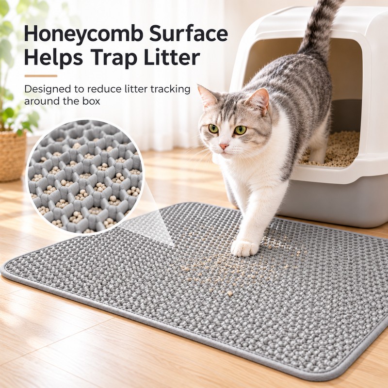 Double Layer Cat Litter Mat for Litter Boxes – Honeycomb