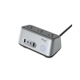 Huntkey USB Charging Stations for Multiple Devices,68W Desktop Charging Station,45° Plug Power Bar with 3 AC/2 USB C/2 USB A/5ft Extension Cord Charging Station for Office(Grey)