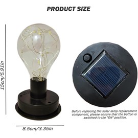 2 Stück Garten Solarleuchten Ersatzteile,Solarlampen Ersatzteile Top mit LED-Glühbirne,Solarleuchten Ersatz Top mit Heller LED-Glühbirne,Solar Ersatzdeckel,Solarpanel für Solarlampen für Außen Garten