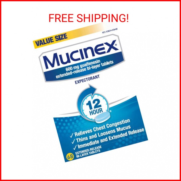 Mucinex SE 12 Hour Chest Congestion Expectorant, Tablets, 68 Count