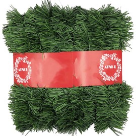 ATNKE 52Feet/16M Christmas Garland Decorations,Non-Lit Soft Green Holiday Decor for Outdoor or Indoor Use Home Garden Artificial Greenery or Wedding Party,Stairs,fireplaces Decoration/Dark Green#1