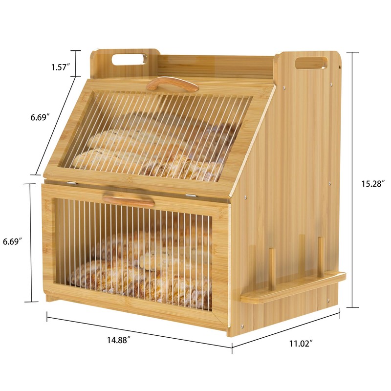 TQQDCI Bread Box for Kitchen Countertop, Large Bread Storage Container