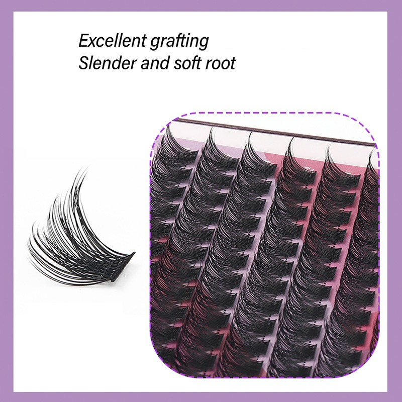 84 Clusters Individual Eyelash Extensions 8/10/12/14/16mm D Curl Fluffy Eyelash