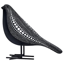 Quoowiit Sculptures Home Decor, Bird Figurine Shelf Decor, Modern Decorations for Living Room, Bedroom, Office, House, Resin Animal Statues and Figurine with Chic Polka Dots Art Design (Black)