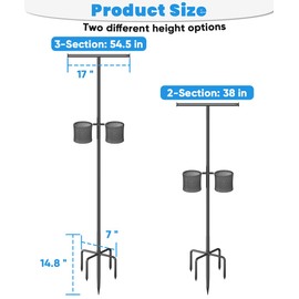 Queension Scoreboard Flipper with Stand, Cornhole Scoreboard with Drink Holder for Corn Hole Games, Score Keeper with Prongs Base, Scoring Board for Basketball Accessories, Team Sports, Black