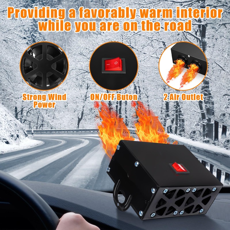DaisyInner 500w Car Heater 12 Volt Camping Heaters Kit Car