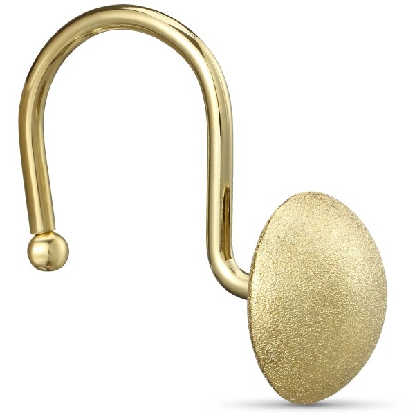 Chictie Gold Shower Curtain Hooks Rings,Brass Decorative Shower Curtain Hooks