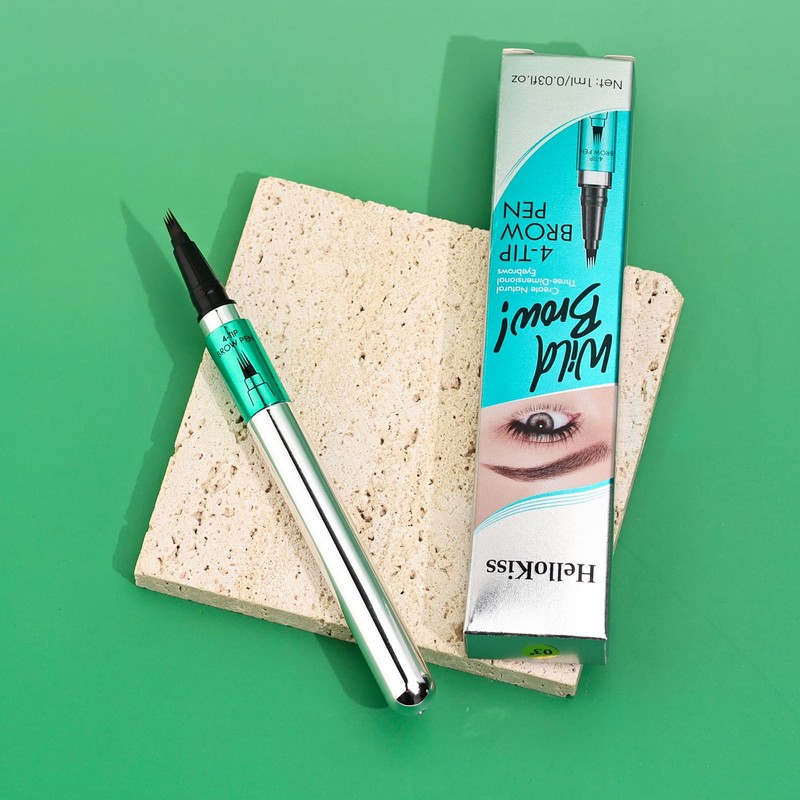 Eyebrow Pencil, Microblading Eyebrow Pen with 4 Fork Tip, Waterproof