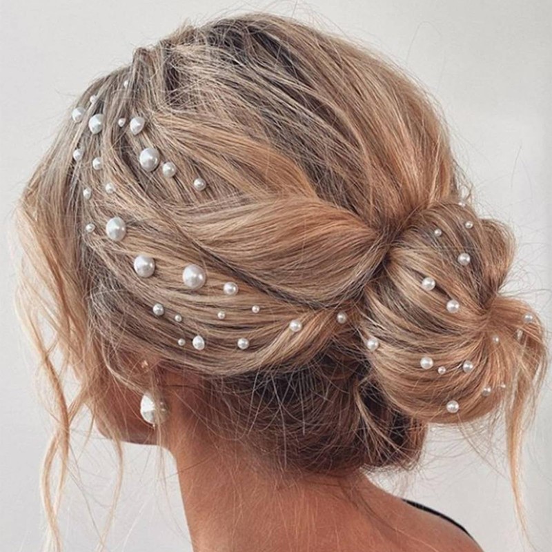 JVHLOV 30m Pearl Garland, Artificial Pearl Bead String for Wedding