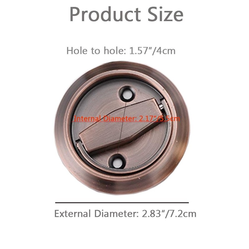 Hdtyyln 1Pcs Round Recessed Pull, Recessed Door Knob, Cabinet Round