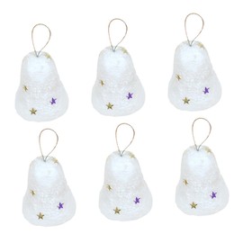Ciieeo 60Pcs White Snow Design Christmas Tree Bells Decorative Bell Ornaments for Festive Decor for Easy for Holiday Celebrations