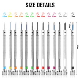 13 Pieces Jewelers Screwdriver Set Micro Precision Watchmaker Screwdriver Set 0.6-2.0 mm with 13 Extra Replace Blades for Watch Repair Jewelry Eyeglasses Electronics