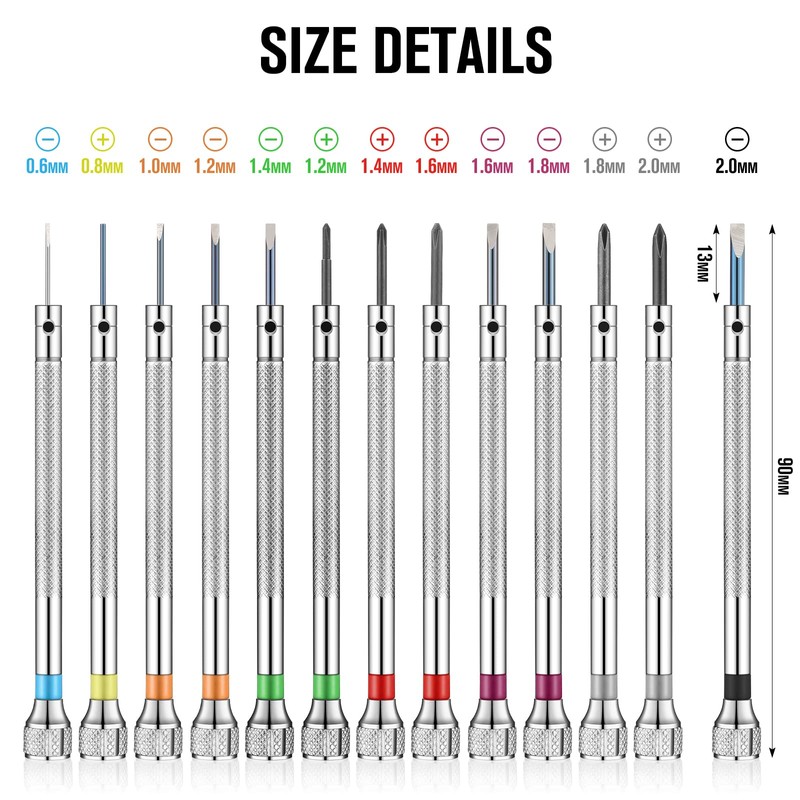 13 Pieces Jewelers Screwdriver Set Micro Precision Watchmaker Screwdriver Set