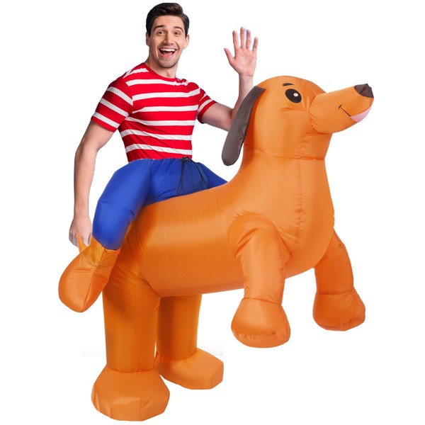 Funnysoft Halloween Inflatable Costume Adult Inflatable Dachshund Costume Blow Up