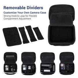 Portable Carrying Case for Gopro Hero 13/12/11 & Action 5 Pro/4/3,Hard Shell Storage Bag for Insta360 Ace Pro 2 & Osmo 360,Water Resistant Protective Pouch with 3 Adjustable Dividers for A6700 ZV-E10