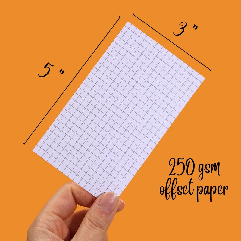 Grid Index Cards 4x6,Double Sided Thick Graph Ruled Notecards, Heavy
