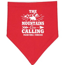 inktastic Pigeon Forge Tennessee the Mountains Are Calling Baby Bandana Bib Red and White 3b219