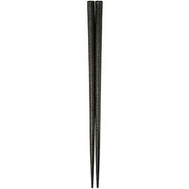Fukui Craft ZA-028325 Five Square Chopsticks Black Dry Lacquered 8.9 inches (22.5 cm), Dishwasher & Dryer Safe