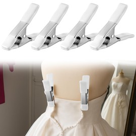 LemonRoad 4 Pack Dress Clips Clothing Clamps for Fitting Bridal Seamstress Mannequin Heavy Duty Fixed Clamp Wedding Photographer Fashion Designers Dress Makers Salespeople (4.17 Inch)