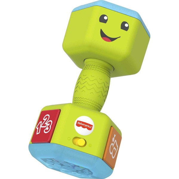 Fisher-Price Laugh & Learn Baby To Toddler Toy Countin’ Reps Dumbbell Rattle With Lights & Music For Ages 6+ Months