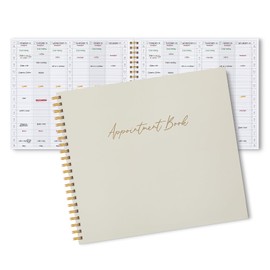 Maitys Large 6 Column Appointment Book for Salon Business, Hourly Planner in 15 Minute Intervals, 200 Pages Undated 6 Am 9 Pm 2025 2026 Spiral Bound Schedule Planner Checklist Notebook
