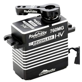 Power Hobbies 345LP Low Profile High Torque Brushless Digital High Voltage Servo 450 OZ/Speed .065 @ 8.4v Servo with Aluminum Case (760MG)