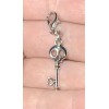 Small Silver Skeleton Key Charm Zipper Pull & Keychain Add