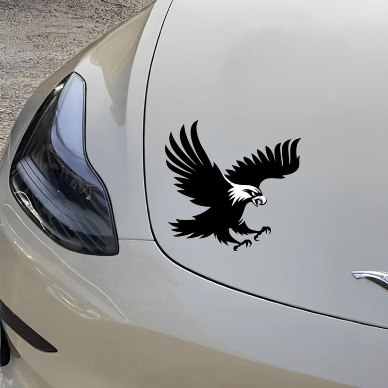 Black Eagle Vinyl Sticker 2-Pack, Waterproof Eagle Sticker for Car