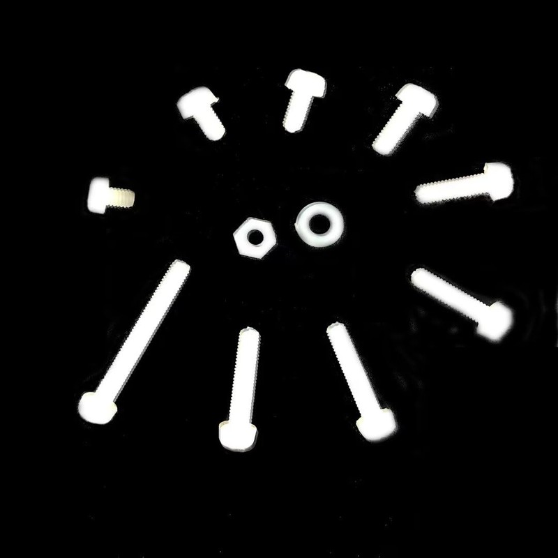happinesspark Nylon PA66 Plastic White Color Metric Hex Nut M3