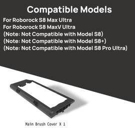 Main Brush Cover Compatible with Roborock S8 Max Ultra Robot Vacuum