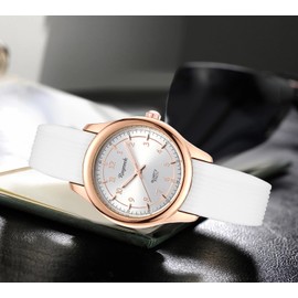 RUYEOOK Waterproof Nurse Watch for Women,Silicone Band Nursing Analog Watches with Second Hand,Easy Read Dial (R8631 White)