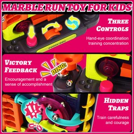 Vertical Obstacle Course Marble Run Toy For Kids,Screwball Scramble,Defiying Gravity Maze,Hand-eye Coordination Puzzle Games,STEM Educational Learning Toys,Familiy Interactive Toys,Gift for Girls Boys